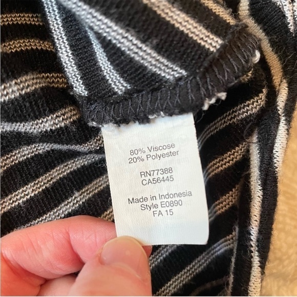 Madewell Gallerist Dress in Black White Stripe Short Sleeve Small - Picture 11 of 13